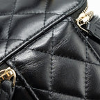 CHANEL TOP HANDLE MINI VANITY LAMBSKIN BLACK GHW