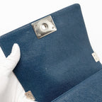 CHANEL SMALL BOY BAG CAVIAR NAVY SHW