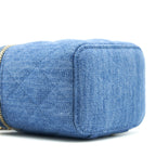 CHANEL 22C PEARL CRUSH DENIM MINI VANITY WITH CHAIN
