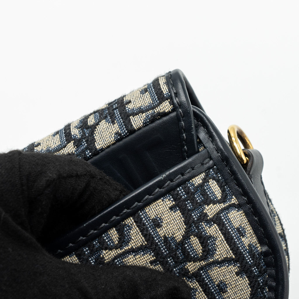 DIOR BOBBY EAST-WEST BAG BLUE OBLIQUE JACQUARD GHW