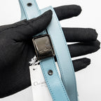 DIOR 30 MONTAIGNE MEDIUM FLAP BAG CALFSKIN GRADIENT BLUE WITH BLACK HARDWARE