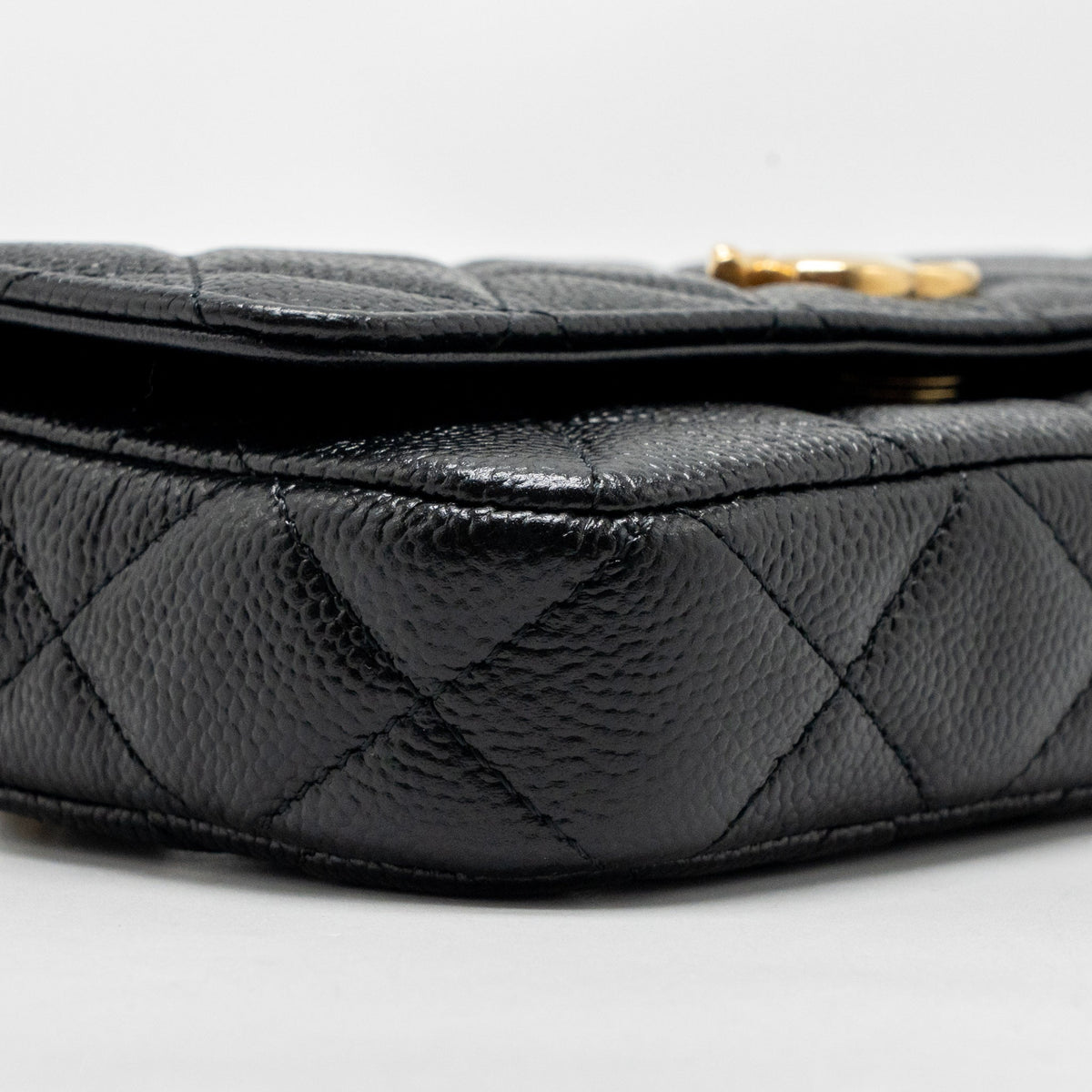 Chanel Coco Love Mini Flap Wallet on Chain Caviar Black GHW (Microchip)