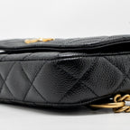 Chanel Coco Love Mini Flap Wallet on Chain Caviar Black GHW (Microchip)