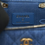 CHANEL 22C PEARL CRUSH MINI VANITY WITH CHAIN DENIM GHW