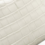 Hermes Mini Kelly II Alligator Mississippiensis Matt Gris Perle / black SHW