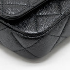 Chanel Coco Love Mini Flap Wallet on Chain Caviar Black GHW (Microchip)
