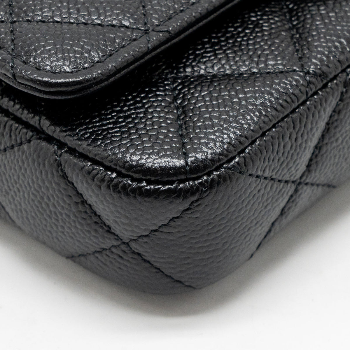 Chanel Coco Love Mini Flap Wallet on Chain Caviar Black GHW (Microchip)