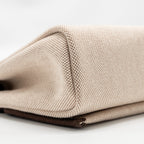 HERMES HERBAGMINI CANVAS/HUNTER LEATHER ECRU-BEIGE/EBENE GHW