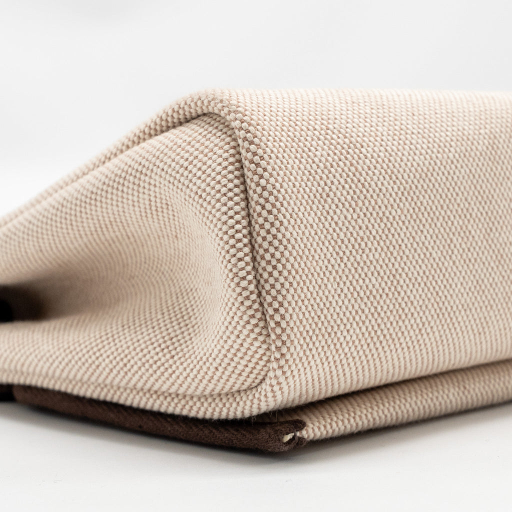 Hermes HerbagMini Canvas/Hunter Leather Ecru-Beige/Ebene GHW