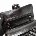 CHANEL MEDIUM CLASSIC DOUBLE FLAP BAG PATENT SO BLACK