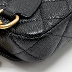 Chanel Coco Love Mini Flap Wallet on Chain Caviar Black GHW (Microchip)