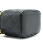 CHANEL 22C PEARL CRUSH MINI VANITY WITH CHAIN LAMBSKIN BLACK GHW