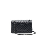 CHANEL CHEVRON MEDIUM CLASSIC DOUBLE FLAP BAG SO BLACK