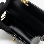 CHANEL 24C GOLD CRUSH MINI FLAP BAG CALFSKIN BLACK GHW (MICROCHIP)