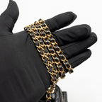 Chanel 22k top handle pocket long vanity with chain shiny calfskin black GHW (microchip)