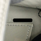 Hermes Mini Kelly II Alligator Mississippiensis Matt Gris Perle / black SHW