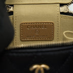 CHANEL 22C PEARL CRUSH MINI VANITY WITH CHAIN LAMBSKIN BLACK GHW