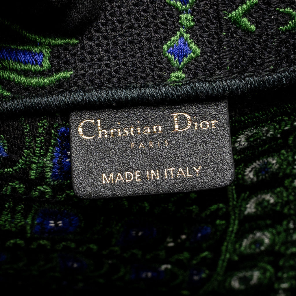 Dior Large Book Tote Elephant Embroidery Green