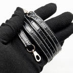 Hermes Mini Kelly II Alligator Mississippiensis Matt Gris Perle / black SHW