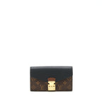 LOUIS VUITTON LONG WALLET BLACK/MONOGRAM CANVAS GHW