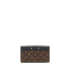 LOUIS VUITTON LONG WALLET BLACK/MONOGRAM CANVAS GHW