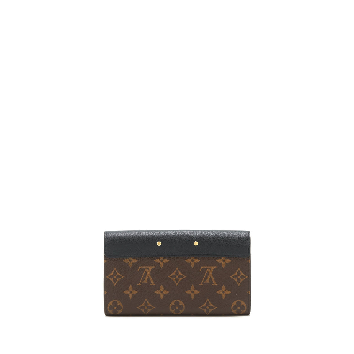 LOUIS VUITTON LONG WALLET BLACK/MONOGRAM CANVAS GHW