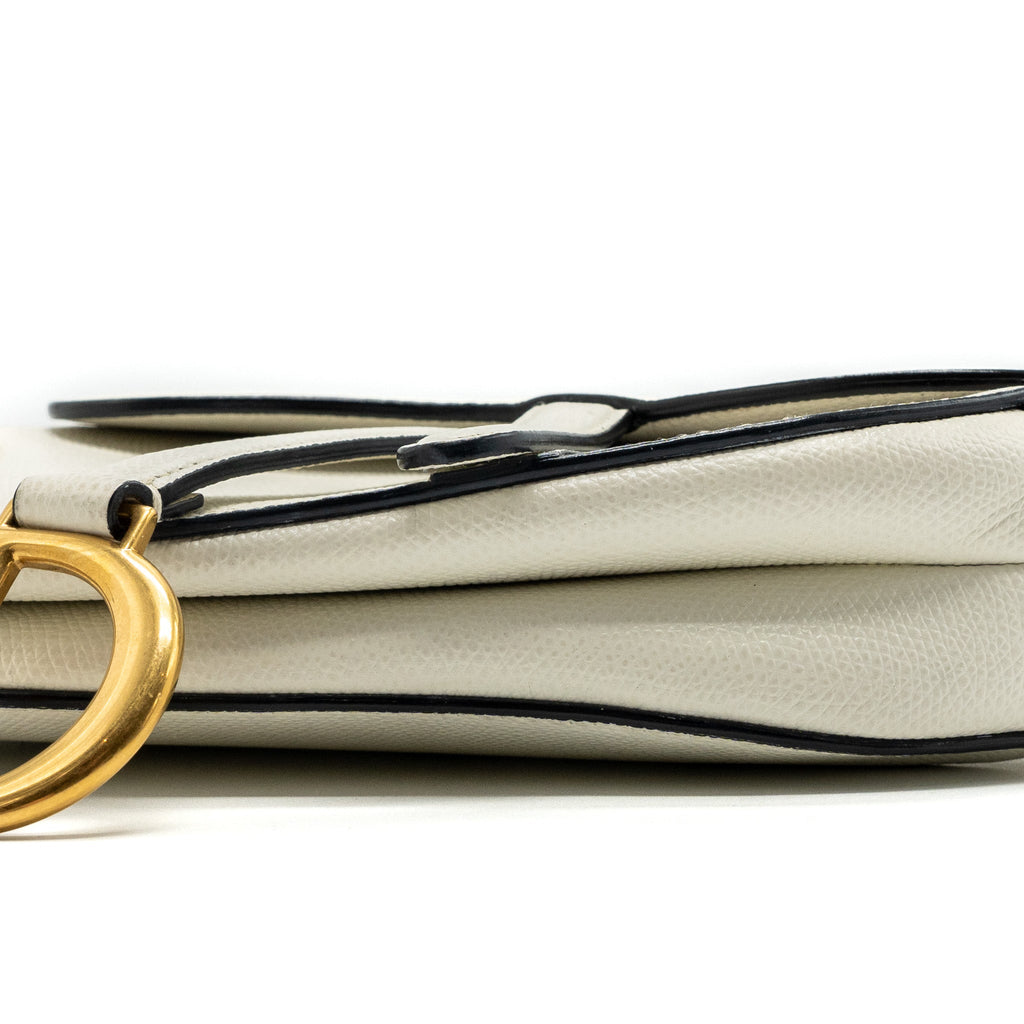 DIOR MINI SADDLE BAG CALFSKIN WHITE GHW