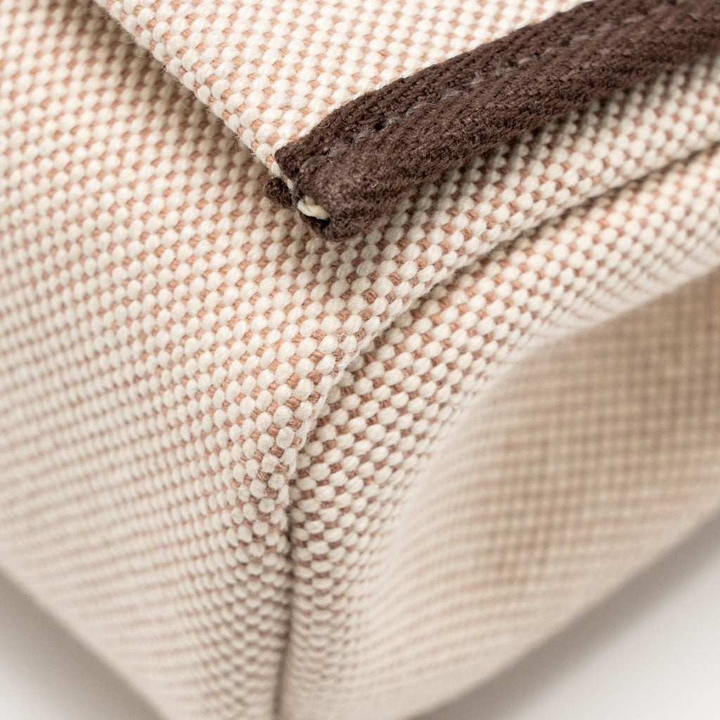 Hermes HerbagMini Canvas/Hunter Leather Ecru-Beige/Ebene GHW