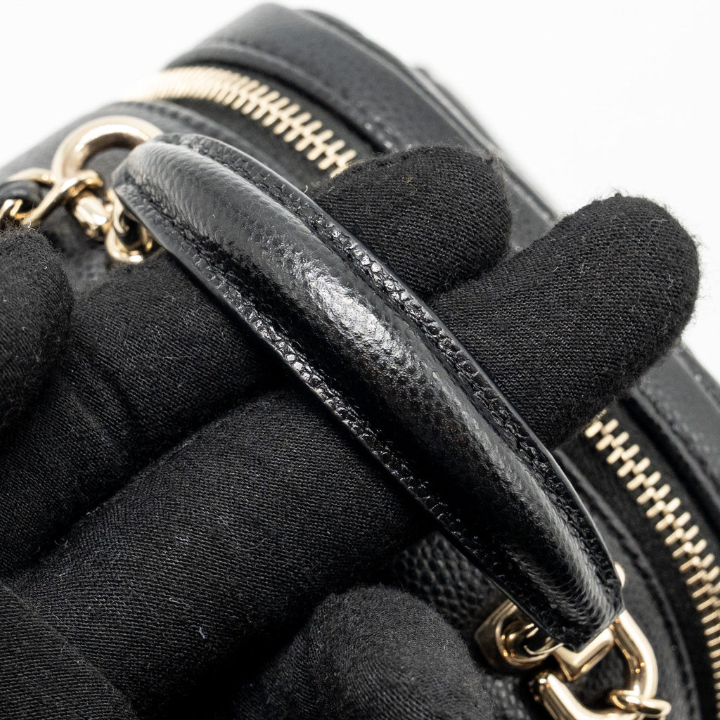 CHANEL MINI BACKPACK / CROSSBODY BAG CAVIAR BLACK LGHW (MICROCHIP)