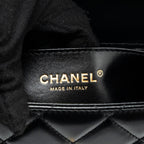 CHANEL 24C GOLD CRUSH MINI FLAP BAG CALFSKIN BLACK GHW (MICROCHIP)