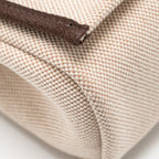 HERMES HERBAGMINI CANVAS/HUNTER LEATHER ECRU-BEIGE/EBENE GHW