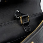 LOUIS VUITTON FLAP SHOULDER BAG CALFSKIN BLACK GHW