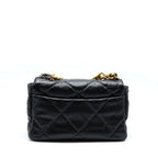 CHANEL MEDIUM 19 BAG GOATSKIN BLACK WITH MULTICOLOUR HARDWARE
