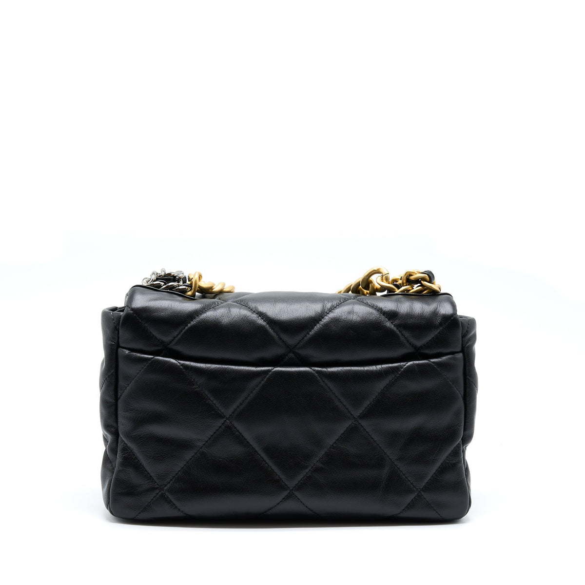 CHANEL MEDIUM 19 BAG GOATSKIN BLACK WITH MULTICOLOUR HARDWARE