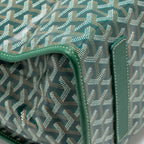Goyard Saint Leger Backpack with Bulldog Print Goyardine Canvas/Calfskin Green SHW