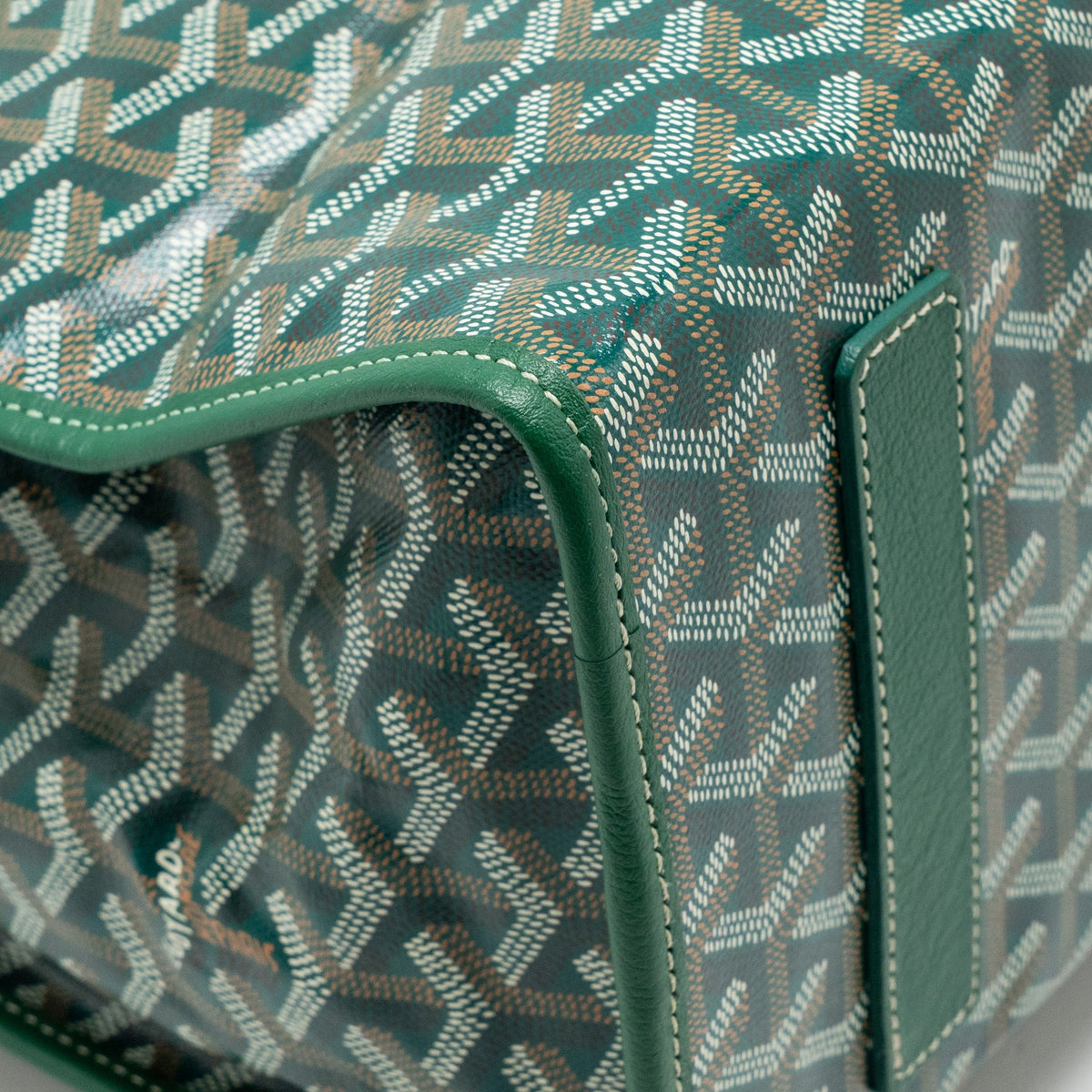 Goyard Saint Leger Backpack with Bulldog Print Goyardine Canvas/Calfskin Green SHW