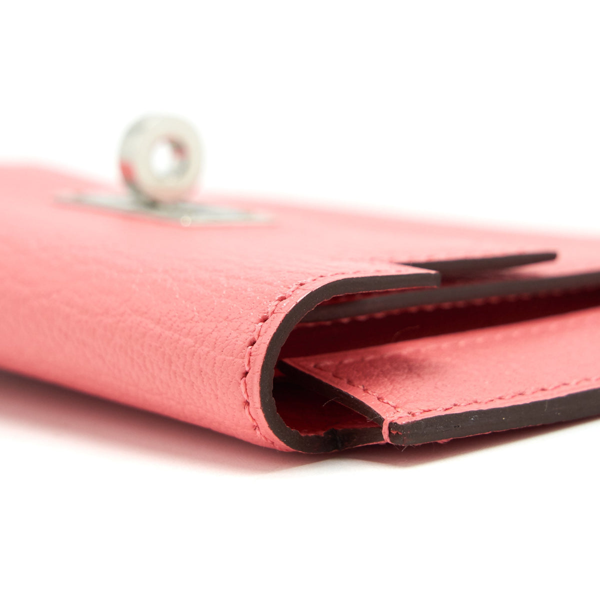 Hermes Kelly Pocket Compact Wallet Chevre Mysore Rose Ete SHW
