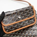 GOYARD BOHEME HOBO BAG GOYARDINE CANVAS/CALFSKIN BLACK/BROWN SHW