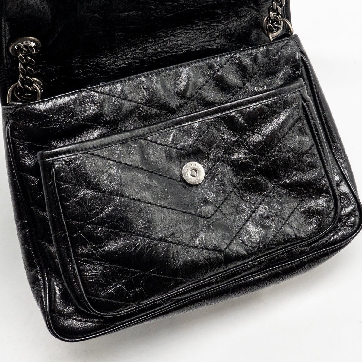 Saint Laurent/YSL Medium Niki Aged Calfskin Black SHW
