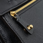 LOUIS VUITTON FLAP SHOULDER BAG CALFSKIN BLACK GHW
