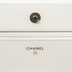 CHANEL BOY WALLET ON CHAIN CAVIAR WHITE LGHW (MICROCHIP)