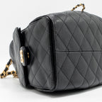 CHANEL SMALL 25 BAG CAVIAR BLACK GHW (MICROCHIP)