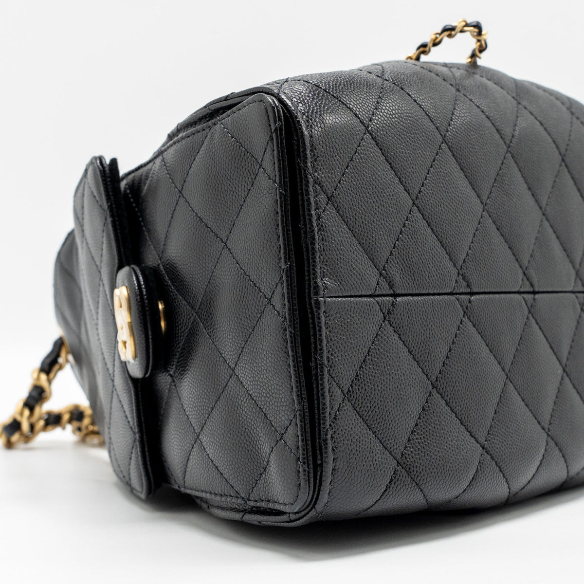 CHANEL SMALL 25 BAG CAVIAR BLACK GHW (MICROCHIP)