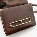 Hermes Roulis 23 Tadelakt Leather Dark Brown LGHW