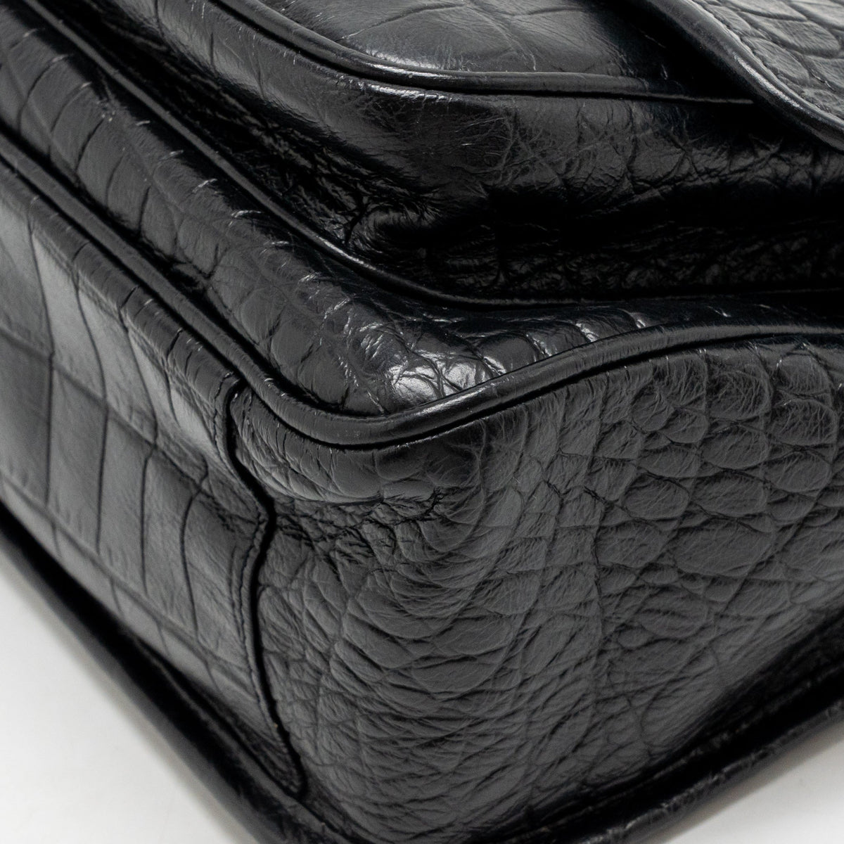 Saint Laurent/YSL Medium Niki Bag Crocodile-Embossed Calfskin SO Black