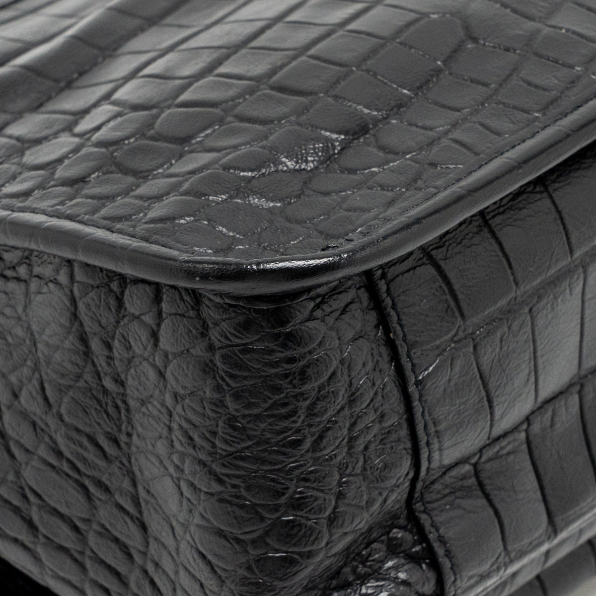 Saint Laurent/YSL Medium Niki Bag Crocodile-Embossed Calfskin SO Black