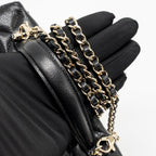 Chanel slim vanity with chain caviar black LGHW (microchip)