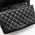 CHANEL JUMBO CLASSIC SINGLE FLAP BAG CAVIAR BLACK SHW