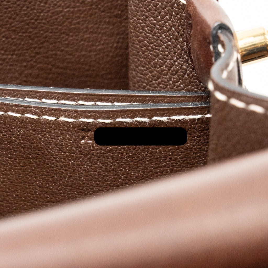 Hermes Roulis 23 Tadelakt Leather Dark Brown LGHW