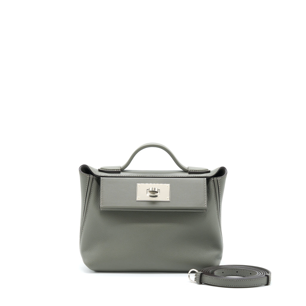 HERMES MINI 24/24 2424 - 21 EVERCOLOR / SWIFT GRIS MEYER SHW